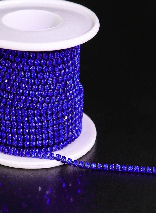 DeLush 1 Roll 10 Yards Rhinestone Chain - 2mm Crystal Close Cup Chain Trim, Sew-On Claw Rhinestones for DIY Crafts, Dresses, Jewelry Making, Decorations (Pack of 1) (Sapphire/Dark Blue) - Image 3